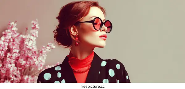 Stylish Woman in Retro Fashion Outfit
