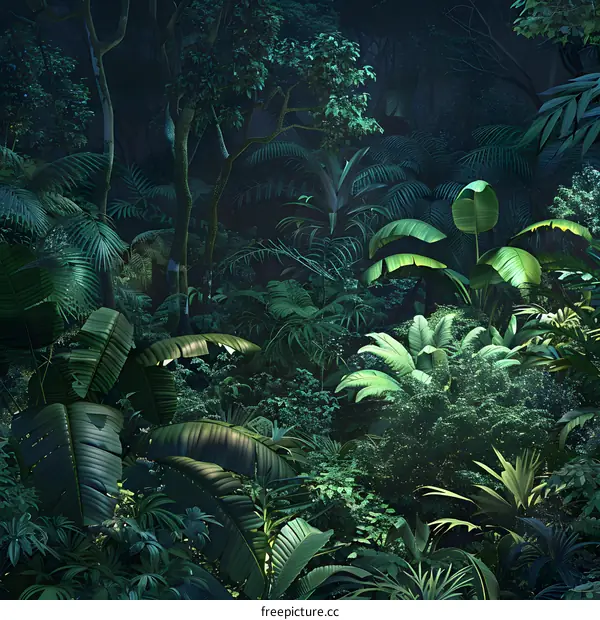 Dark Lush Tropical Rainforest Jungle