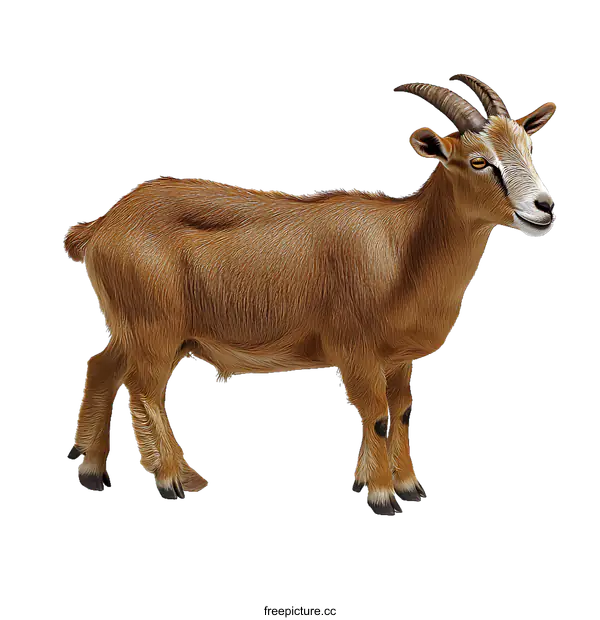 [Transparent Background PNG]Brown Goat on White Background