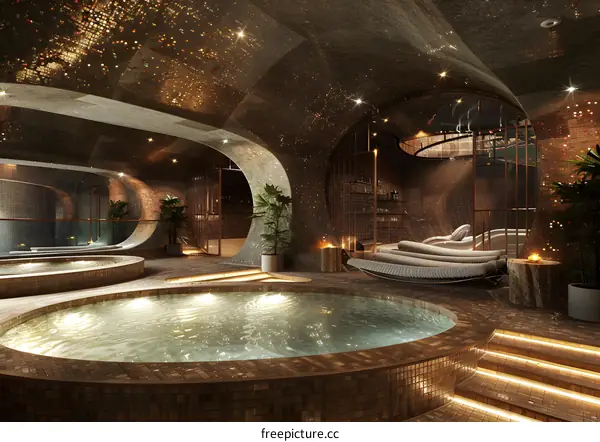 Luxury hotel indoor swimming pool