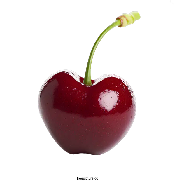 [Transparent Background PNG]Single Red Cherry on White Background