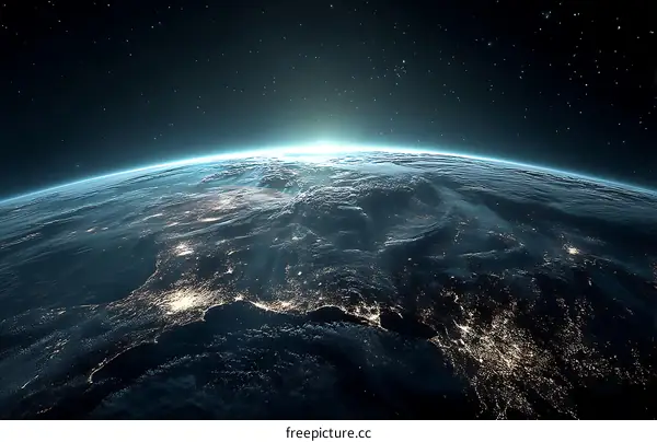 Earth from Space at Sunrise