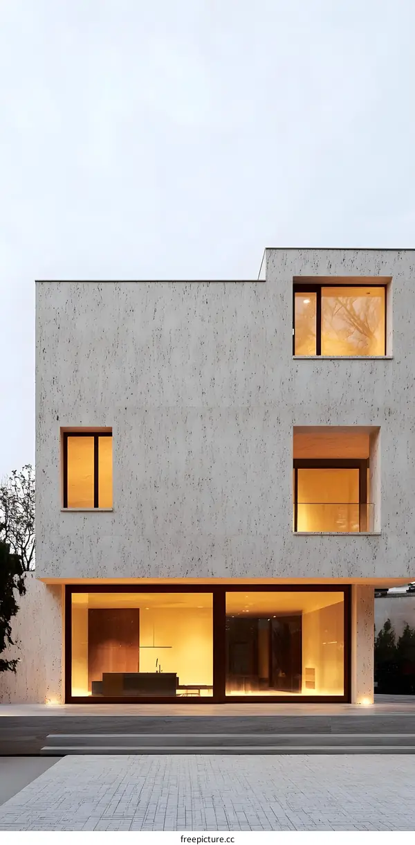 Modern Architecture House Exterior With Big Window