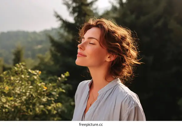 Woman Enjoying Nature Outdoors
