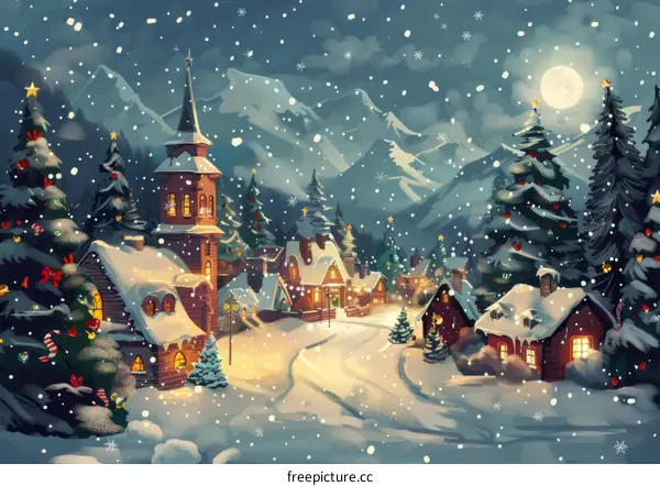 Snowy Christmas Town