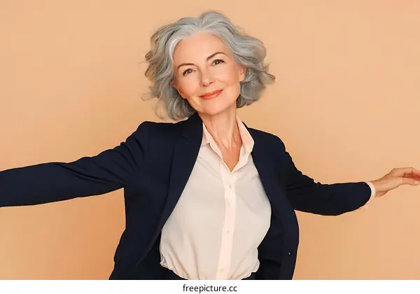 Confident Senior Woman in Business Attire
