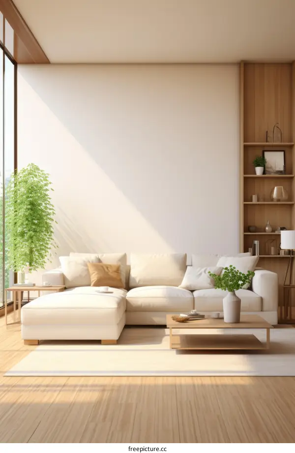 Bright and Airy Living Room With Plants