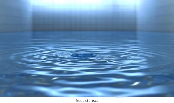Water Ripple Effect in a Still Blue Pool