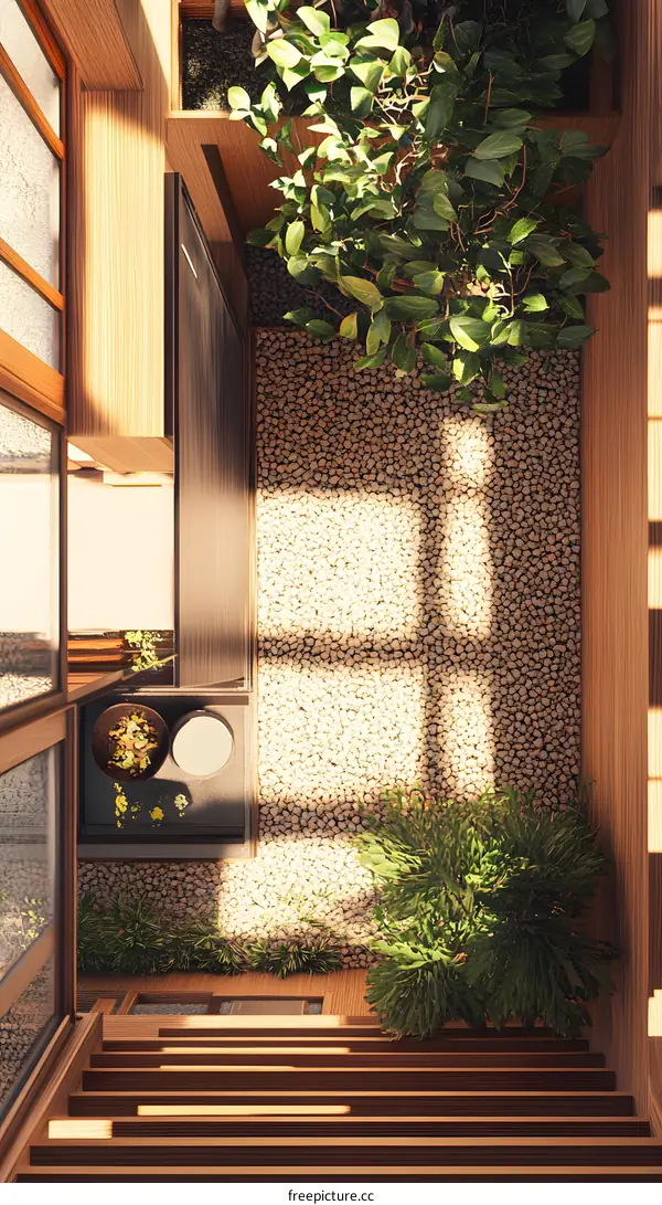 Modern Minimalist Interior Design with Small Garden