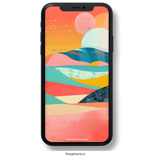 Abstract Phone Wallpaper with Colorful Landscape
