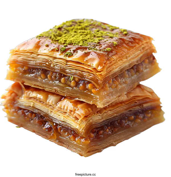 [Transparent Background PNG]Delicious Baklava Pastry Dessert
