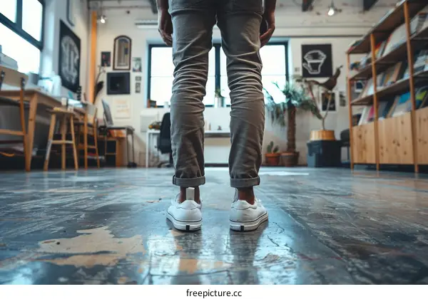 Man standing in an art studio
