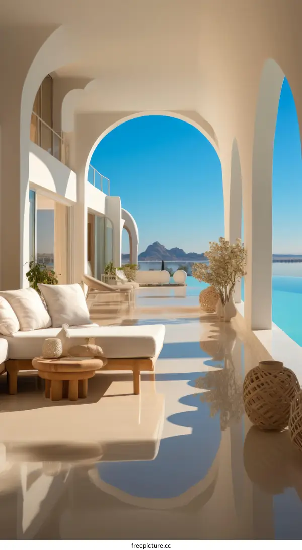 Modern luxury villa with infinity pool and amazing sea view