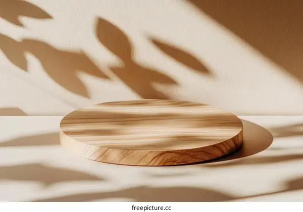 Natural Wooden Display Podium with Shadow Play