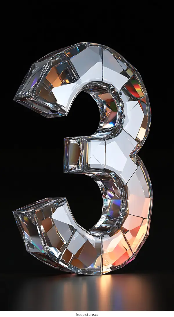 Crystal Number Three 3D Illustration