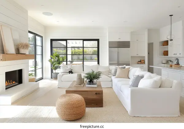 Modern Farmhouse Living Room with Natural Light