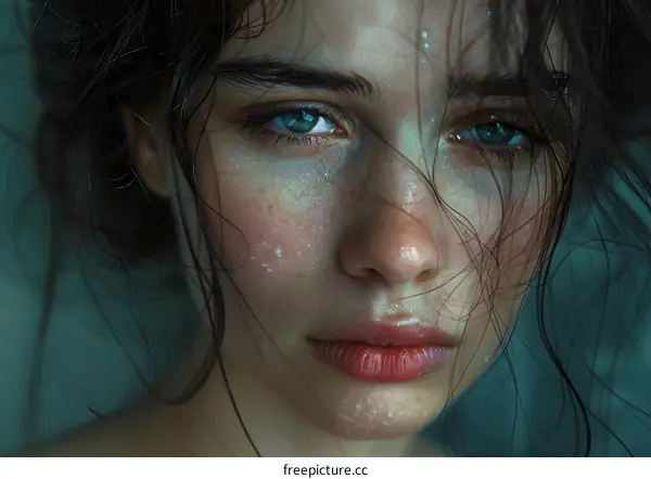 A close-up of a womans face