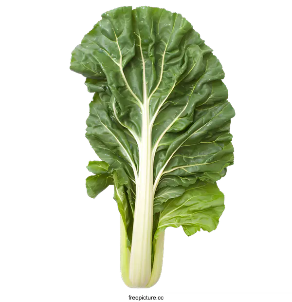 [Transparent Background PNG]Fresh Green Chard Leaf Isolated on White Background