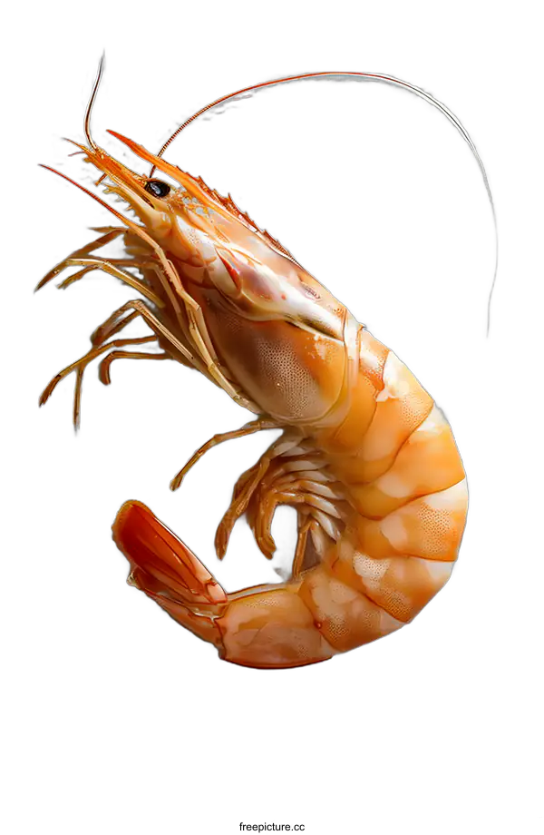 [Transparent Background PNG]Freshly Cooked Shrimp on White Background
