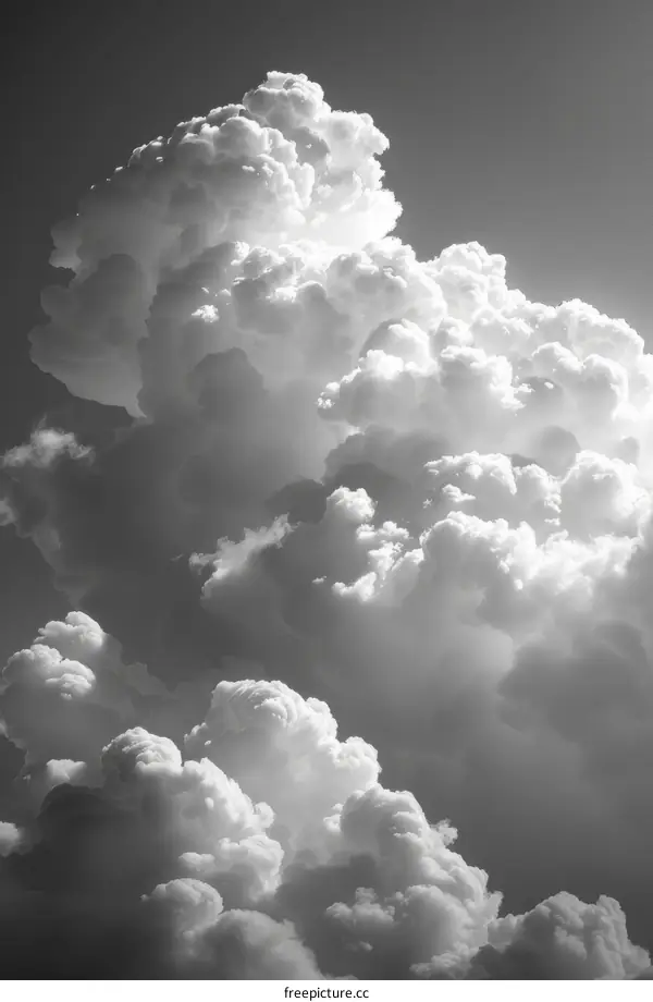 Black and white photo of clouds