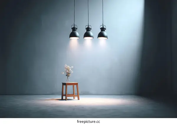 Empty Studio Interior with Modern Lighting