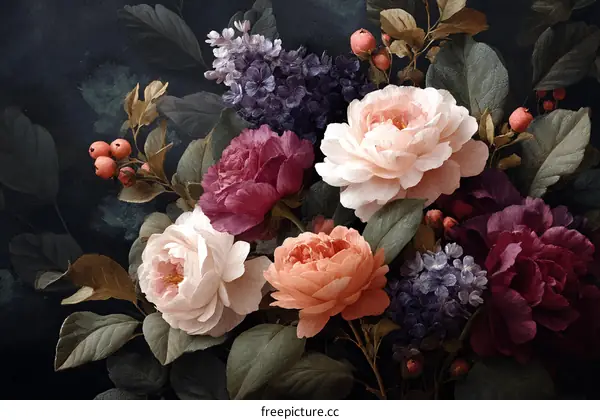 Vintage Floral Bouquet Illustration