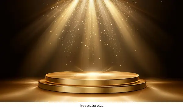 Golden Stage Spotlight for Product Presentation