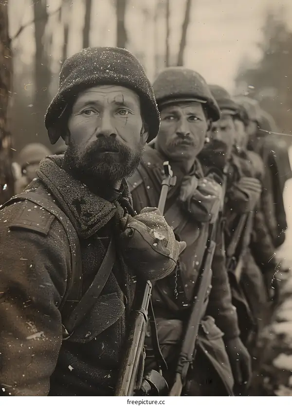 A group of soldiers from the Russian army during World War I