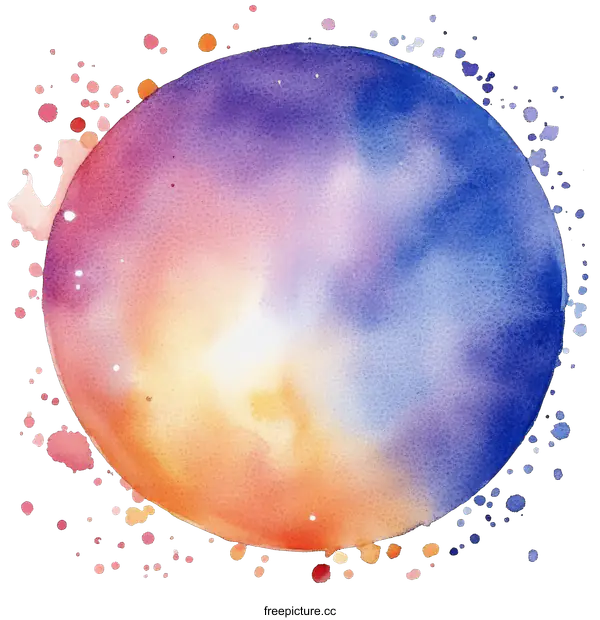 [Transparent Background PNG]Abstract Watercolor Circle Art Design