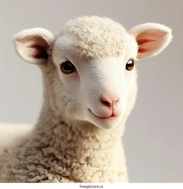 Close-up Portrait of a Baby Lamb