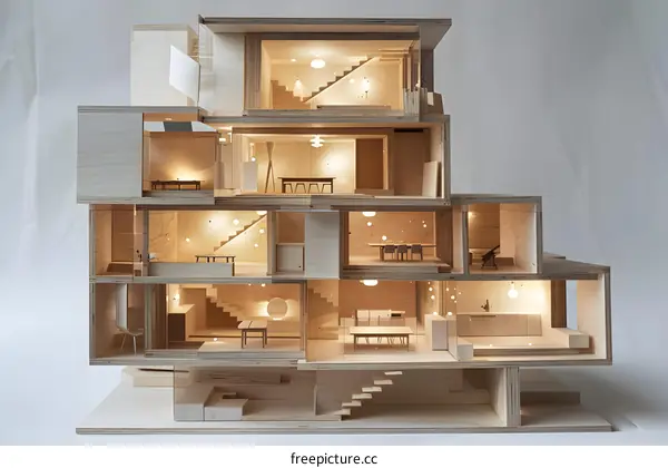 Architectural model of a modern house