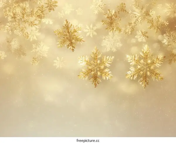 Golden Snowflake Winter Background Design