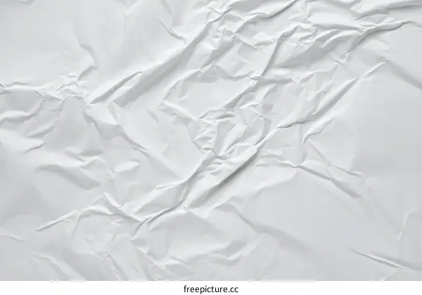 Crumpled White Paper Texture Background