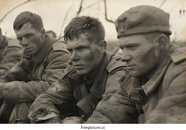 Weary German Soldiers in the Field