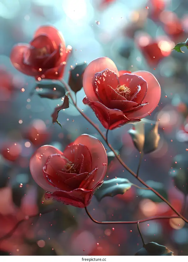 Crystal Clear Heart-Shaped Roses