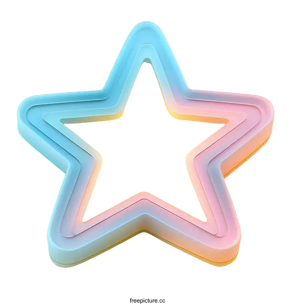 [Transparent Background PNG]Colorful Gradient Star Shape Design