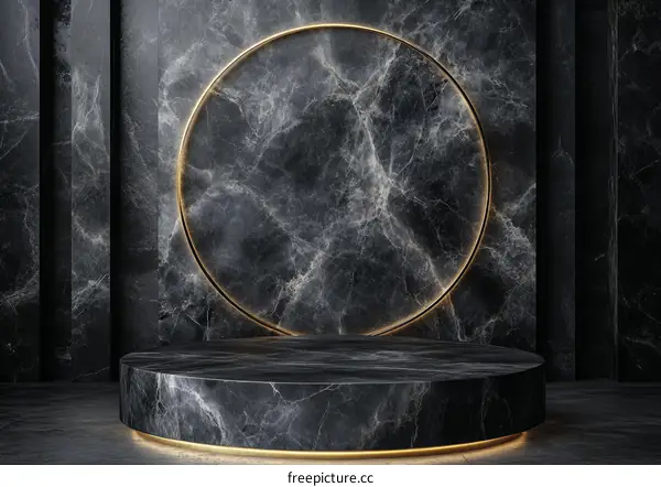 Luxury Dark Marble Display Podium