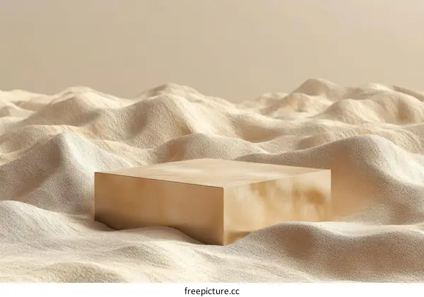 Beige Sand Display Podium Minimalist Scene