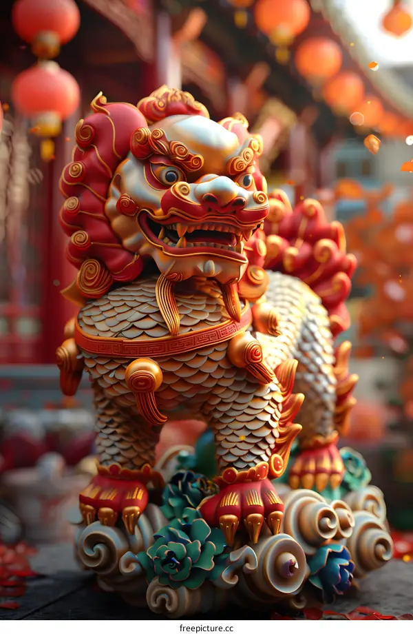 Chinese lion dance