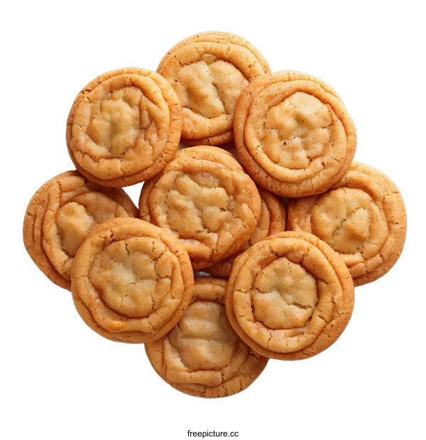[Transparent Background PNG]Peanut butter cookies isolated on white
