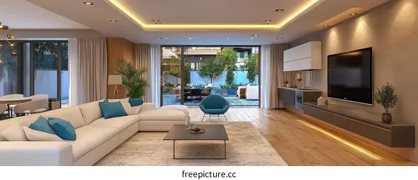 Modern Stylish Living Room Design Illustration