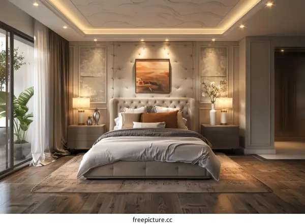 Elegant Bedroom Interior Design Illustration