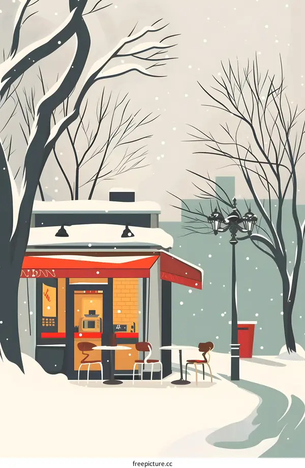 Winter Cafe in the Snow