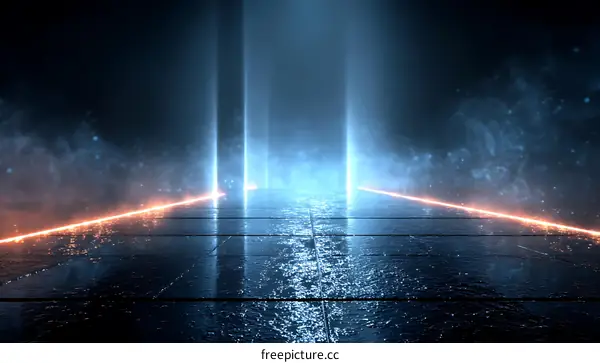 Neon Light Abstract Futuristic Scene