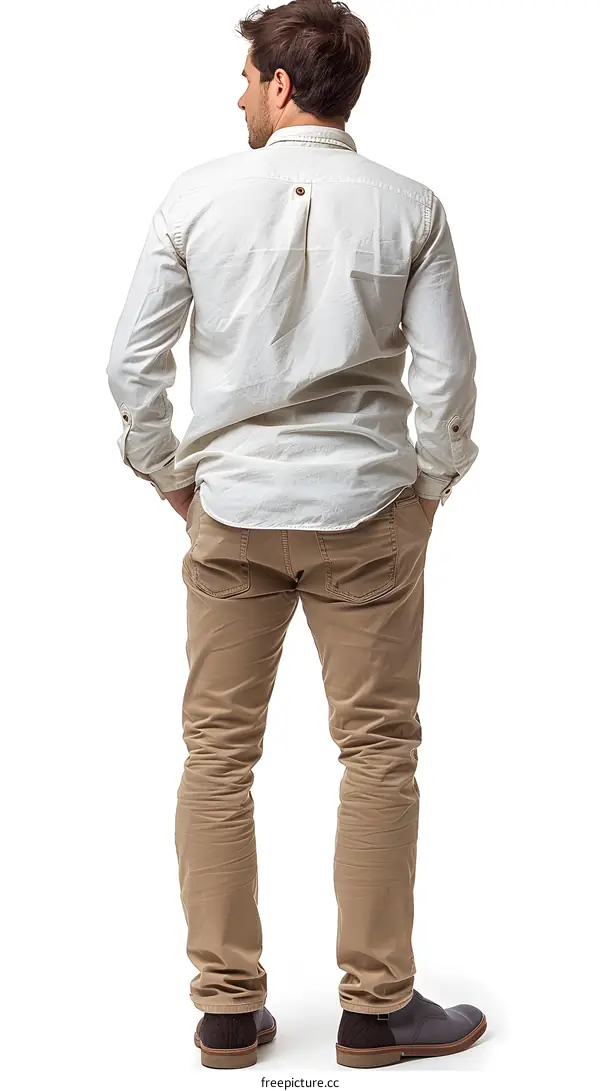 man standing with hands in pockets