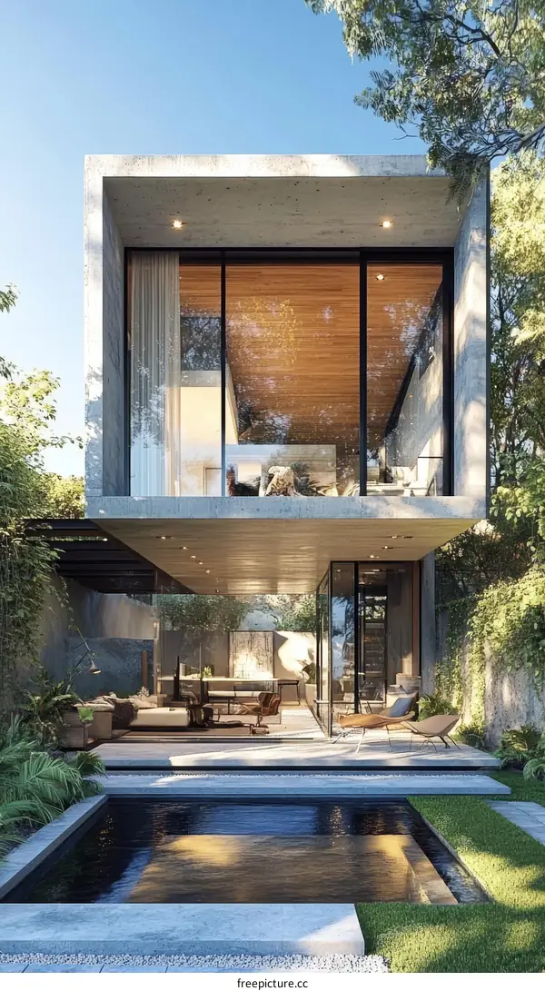 Modern Concrete House with Open-Plan Living