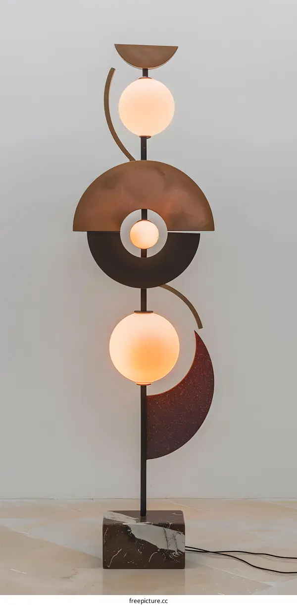 Modern Abstract Floor Lamp With Geometric Shapes