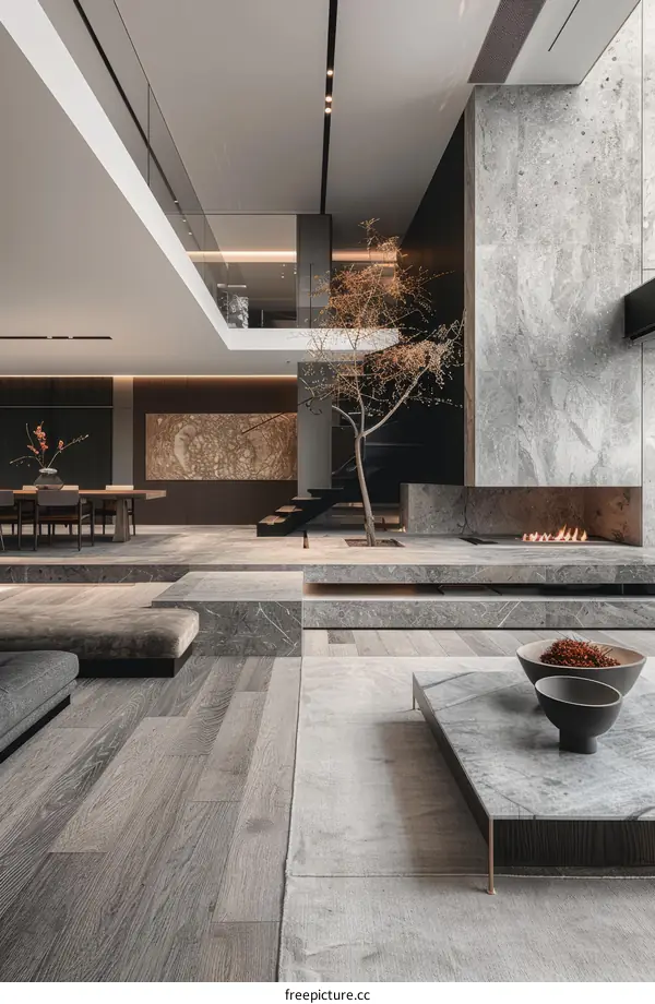 Exquisite and elegant minimalist style duplex apartment design