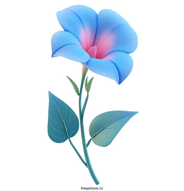 [Transparent Background PNG]Beautiful Light Blue Flower Illustration