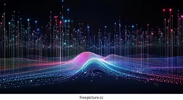 Abstract Digital Wave Technology Illustration